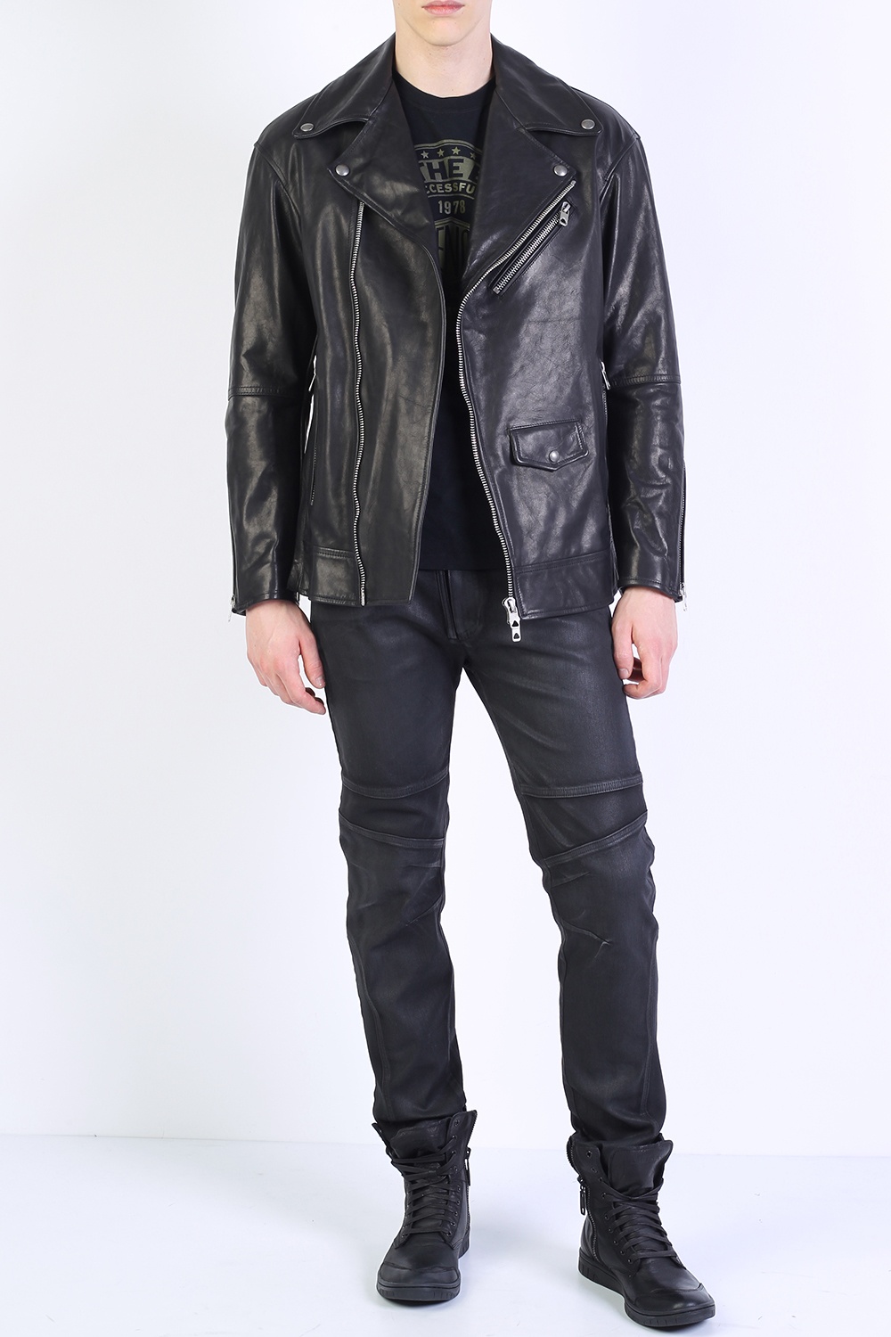 Black Biker jacket Diesel Black Gold - Vitkac Canada